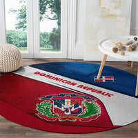 Dominican Republic Flag Round Carpet with Map National Coat of Arms Island Silhouette - Wonder Print Shop