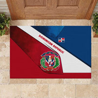 Dominican Republic Flag Rubber Doormat with Map National Coat of Arms Island Silhouette - Wonder Print Shop
