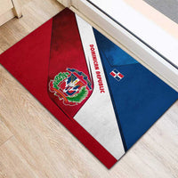 Dominican Republic Flag Rubber Doormat with Map National Coat of Arms Island Silhouette - Wonder Print Shop