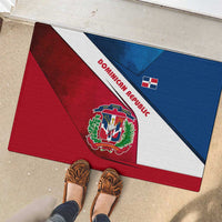 Dominican Republic Flag Rubber Doormat with Map National Coat of Arms Island Silhouette - Wonder Print Shop