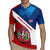 Dominican Republic Flag Rugby Jersey with Map National Coat of Arms Island Silhouette - Wonder Print Shop