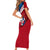 Dominican Republic Flag Short Sleeve Bodycon Dress with Map National Coat of Arms Island Silhouette - Wonder Print Shop