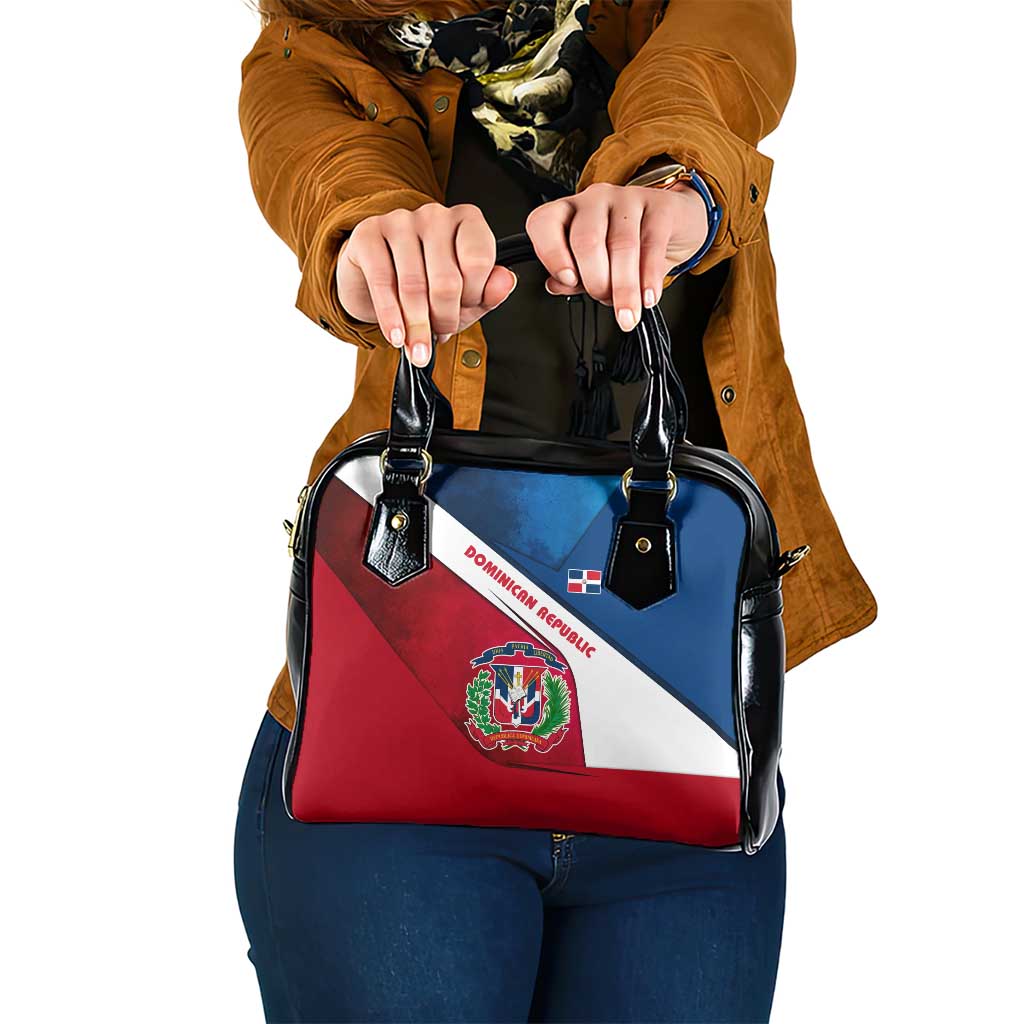 Dominican Republic Flag Shoulder Handbag with Map National Coat of Arms Island Silhouette - Wonder Print Shop
