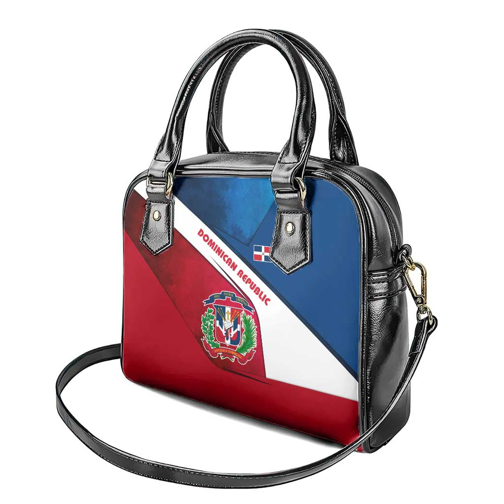 Dominican Republic Flag Shoulder Handbag with Map National Coat of Arms Island Silhouette - Wonder Print Shop
