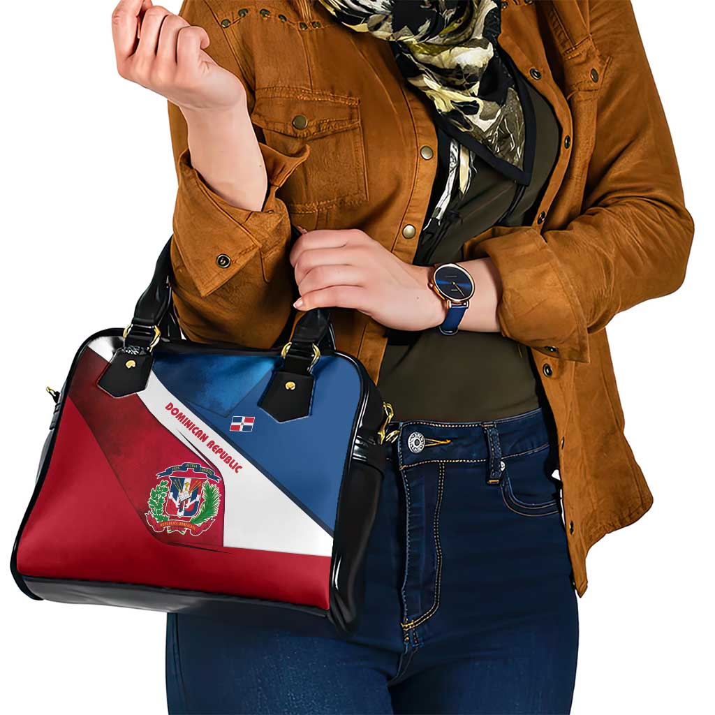 Dominican Republic Flag Shoulder Handbag with Map National Coat of Arms Island Silhouette - Wonder Print Shop