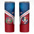 Dominican Republic Flag Skinny Tumbler with Map National Coat of Arms Island Silhouette - Wonder Print Shop