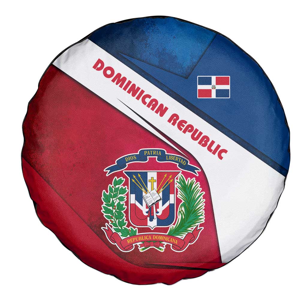 Dominican Republic Flag Spare Tire Cover with Map National Coat of Arms Island Silhouette - Wonder Print Shop