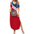 Dominican Republic Flag Summer Maxi Dress with Map National Coat of Arms Island Silhouette - Wonder Print Shop