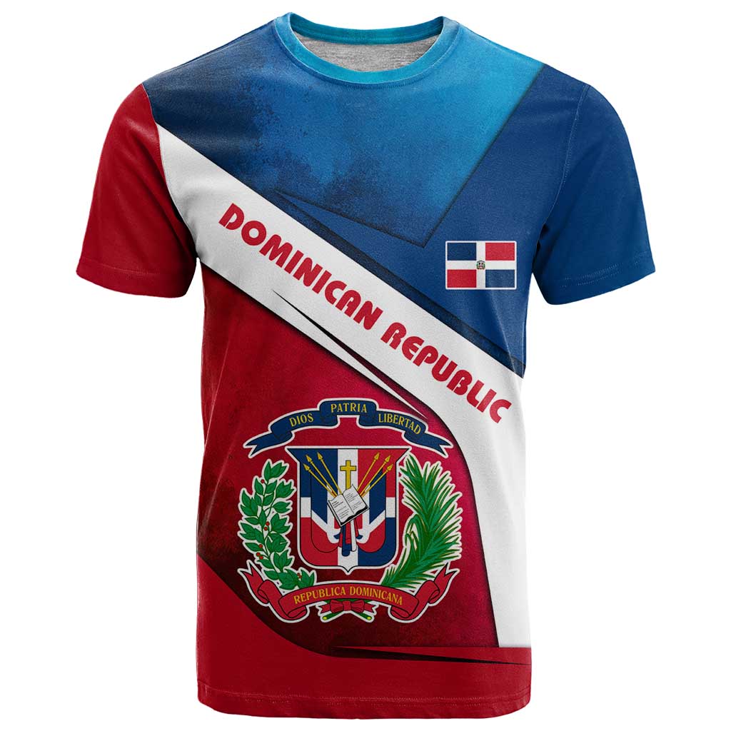 Dominican Republic Flag T Shirt with Map National Coat of Arms Island Silhouette - Wonder Print Shop