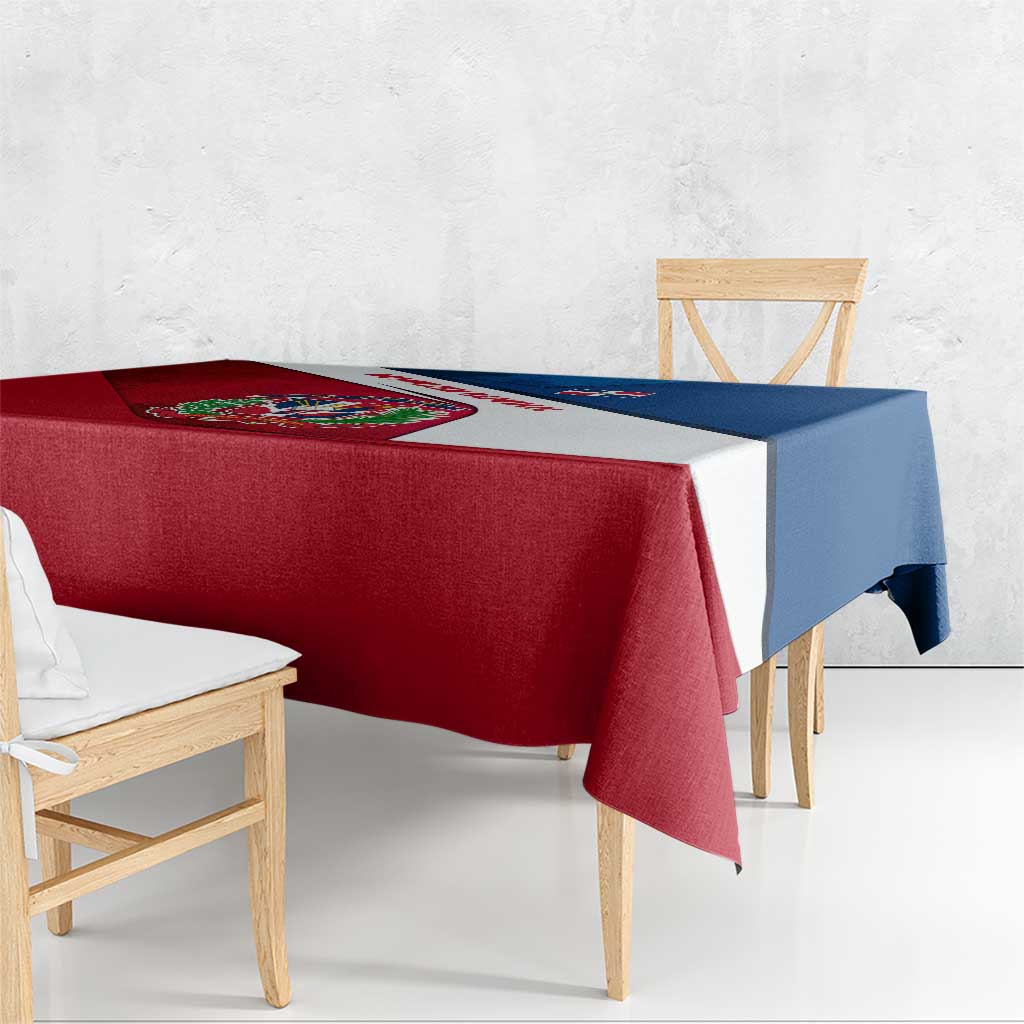 Dominican Republic Flag Tablecloth with Map National Coat of Arms Island Silhouette - Wonder Print Shop