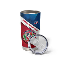 Dominican Republic Flag Tumbler Cup with Map National Coat of Arms Island Silhouette - Wonder Print Shop