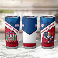 Dominican Republic Flag Tumbler Cup with Map National Coat of Arms Island Silhouette - Wonder Print Shop