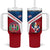 Dominican Republic Flag Tumbler With Handle with Map National Coat of Arms Island Silhouette - Wonder Print Shop