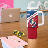 Dominican Republic Flag Tumbler With Handle with Map National Coat of Arms Island Silhouette - Wonder Print Shop