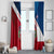Dominican Republic Flag Window Curtain with Map National Coat of Arms Island Silhouette - Wonder Print Shop