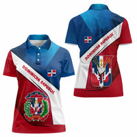 Dominican Republic Flag Women Polo Shirt with Map National Coat of Arms Island Silhouette - Wonder Print Shop