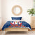Dominican Republic Flag Bedding Set with Cross and Floral Design Red Blue Pattern - Wonder Print Shop