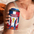 Dominican Republic Flag 4 in 1 Can Cooler Tumbler with Cross and Floral Design Red Blue Pattern - Wonder Print Shop