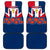 Dominican Republic Flag Car Mats with Cross and Floral Design Red Blue Pattern - Wonder Print Shop