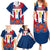 Dominican Republic Flag Family Matching Summer Maxi Dress and Hawaiian Shirt with Cross and Floral Design Red Blue Pattern - Wonder Print Shop