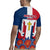 Dominican Republic Flag Rugby Jersey with Cross and Floral Design Red Blue Pattern - Wonder Print Shop