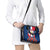 Dominican Republic Flag Shoulder Handbag with Cross and Floral Design Red Blue Pattern - Wonder Print Shop