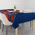 Dominican Republic Flag Tablecloth with Cross and Floral Design Red Blue Pattern - Wonder Print Shop