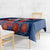 Dominican Republic Flag Tablecloth with Cross and Floral Design Red Blue Pattern - Wonder Print Shop