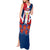 Dominican Republic Flag Tank Maxi Dress with Cross and Floral Design Red Blue Pattern - Wonder Print Shop