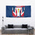 Dominican Republic Flag Tapestry with Cross and Floral Design Red Blue Pattern - Wonder Print Shop