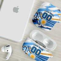Personalized Argentina Football Champions AirPods Case Sun Of May Lion Mascot - Style of King