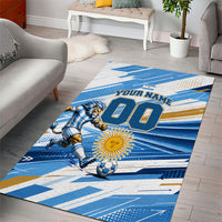 Personalized Argentina Football Champions Area Rug Sun Of May Lion Mascot - Style of King