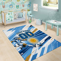 Personalized Argentina Football Champions Area Rug Sun Of May Lion Mascot - Style of King