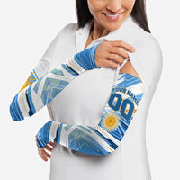 Personalized Argentina Football Champions Arm Sleeves Sun Of May Lion Mascot - Style of King