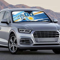 Personalized Argentina Football Champions Auto Sun Shade Sun Of May Lion Mascot - Style of King