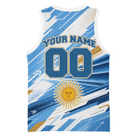 Personalized Argentina Football Champions Basketball Jersey Sun Of May Lion Mascot - Style of King
