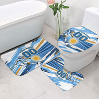 Personalized Argentina Football Champions Bathroom Set Sun Of May Lion Mascot - Style of King
