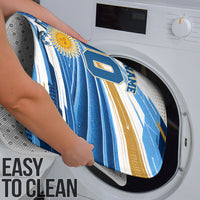 Personalized Argentina Football Champions Bathroom Set Sun Of May Lion Mascot - Style of King