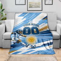Personalized Argentina Football Champions Blanket Sun Of May Lion Mascot - Style of King