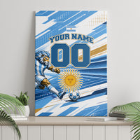 Personalized Argentina Football Champions Canvas Wall Art Sun Of May Lion Mascot - Style of King