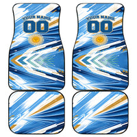 Personalized Argentina Football Champions Car Mats Sun Of May Lion Mascot - Style of King