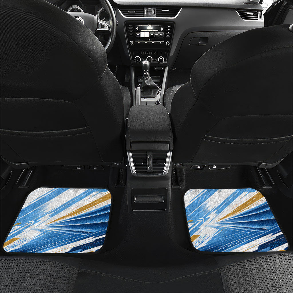 Personalized Argentina Football Champions Car Mats Sun Of May Lion Mascot - Style of King
