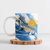 Personalized Argentina Football Champions Ceramic Mug Sun Of May Lion Mascot - Style of King
