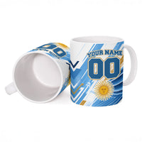 Personalized Argentina Football Champions Ceramic Mug Sun Of May Lion Mascot - Style of King