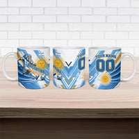 Personalized Argentina Football Champions Ceramic Mug Sun Of May Lion Mascot - Style of King