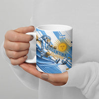 Personalized Argentina Football Champions Ceramic Mug Sun Of May Lion Mascot - Style of King