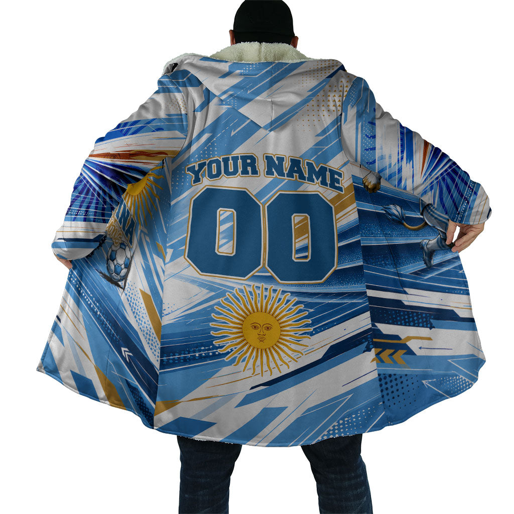 Personalized Argentina Football Champions Cloak Sun Of May Lion Mascot - Style of King