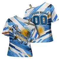 Personalized Argentina Football Champions Cross Shoulder Shirt Sun Of May Lion Mascot - Style of King
