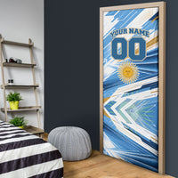 Personalized Argentina Football Champions Door Cover Sun Of May Lion Mascot - Style of King