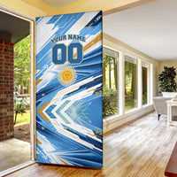 Personalized Argentina Football Champions Door Cover Sun Of May Lion Mascot - Style of King